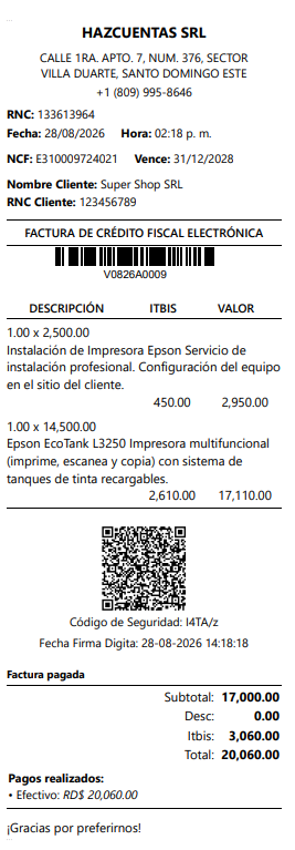 Factura HazCuentas